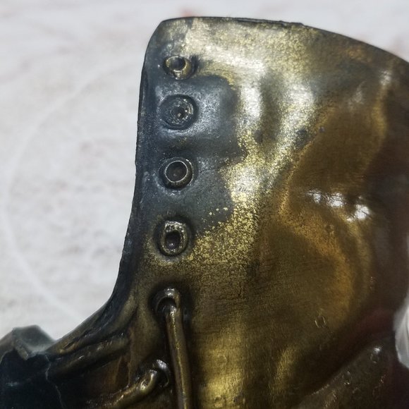 1950's Brass Victorian Decorative Boot Vase - Picture 3 of 9